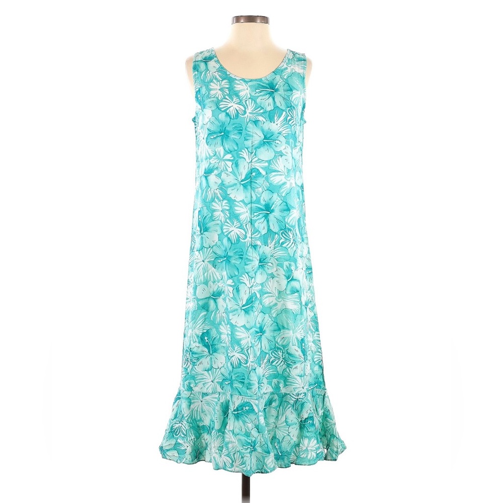 Paradiso Turquoise Sleeveless Floral Dress